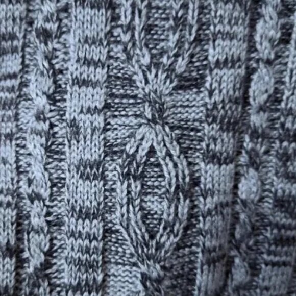 IZ Byer Knitted Turtleneck Drop-Waist Sweater Dress Gray Black - Picture 10 of 10